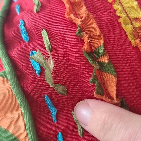 Pier 1 Imports 2 round bright floral pillows - Picture 4 of 6